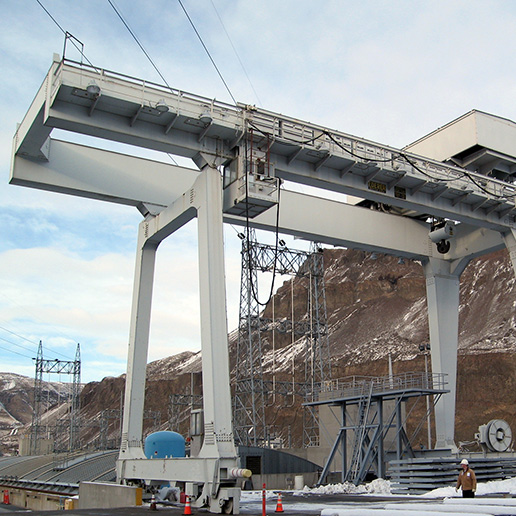 250 ton turbine gantry crane under construction for Chelan dam